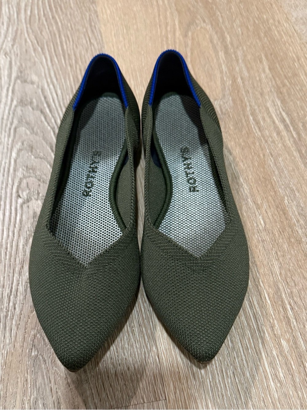 Rothy’s The Point Cypress Green Flats Size 6.5
